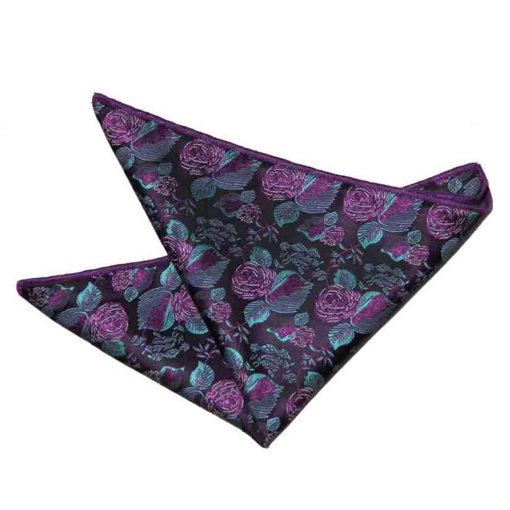 Gascoigne Pocket Square Purple Green…